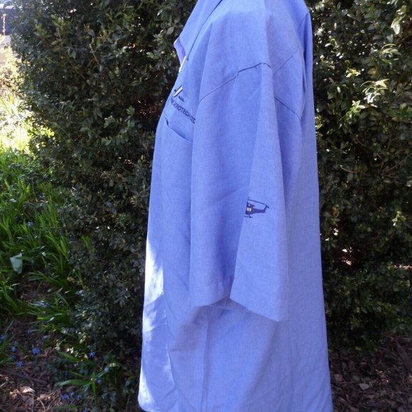 Men's XL Shirt Alpine Aerotech Blue Short Sleeve Dress Biz Collection Vintage - Picture 5 of 8